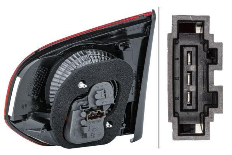 HELLA 2SA 009 923-091 Heckleuchte links Halogen VW