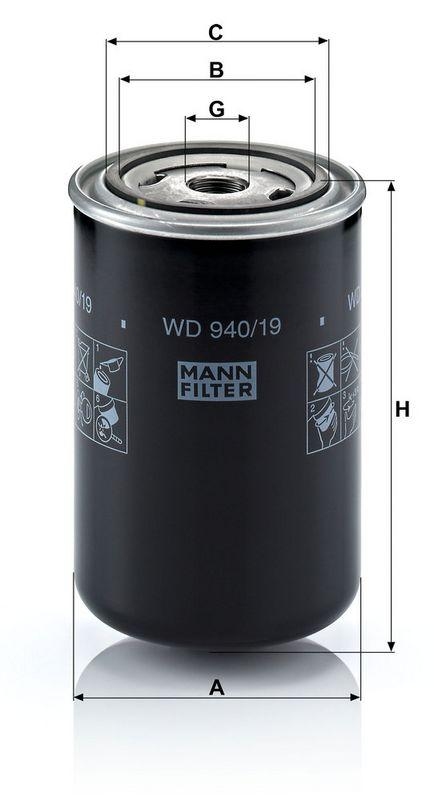 MANN-FILTER WD 940/19 &Ouml;lfilter f&uuml;r Kompressoren