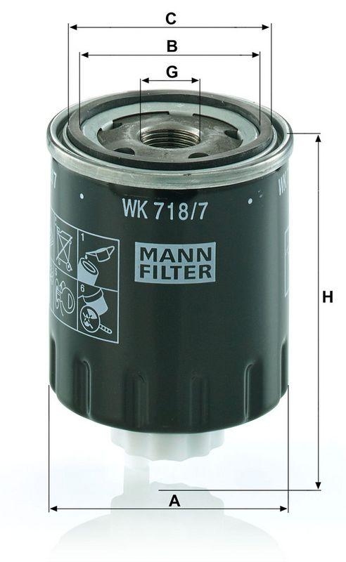 MANN-FILTER WK 718/7 Kraftstoffilter
