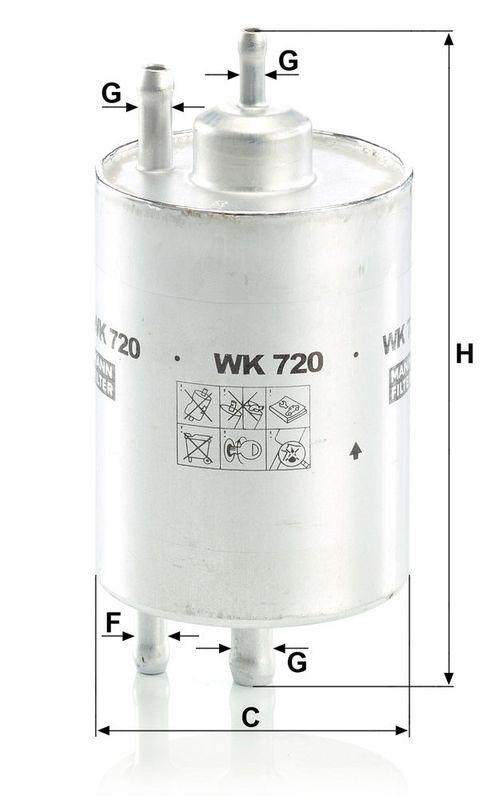 MANN-FILTER WK 720 Kraftstoffilter f&uuml;r Mercedes-Benz