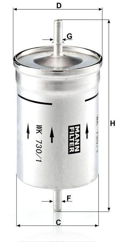 MANN-FILTER WK 730/1 Kraftstoffilter f&uuml;r VW