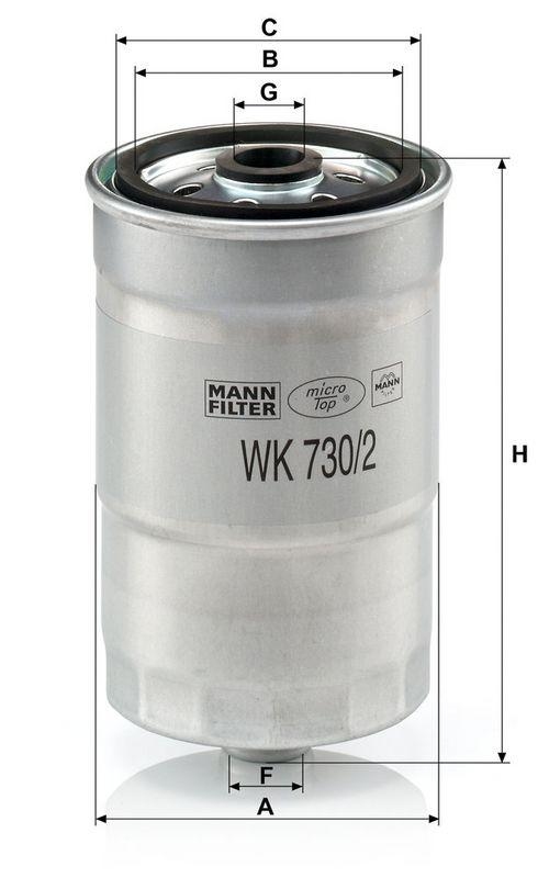 MANN-FILTER WK 730/2 x Kraftstoffilter f&uuml;r Land Rover
