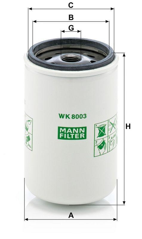 MANN-FILTER WK 8003 x Kraftstoffilter f&uuml;r Komatsu