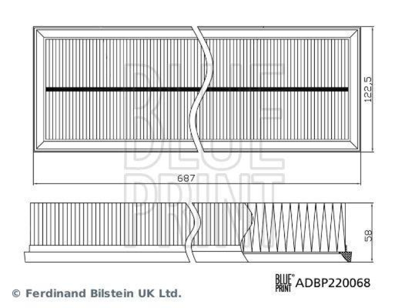 BLUE PRINT ADBP220068 Luftfilter für Porsche