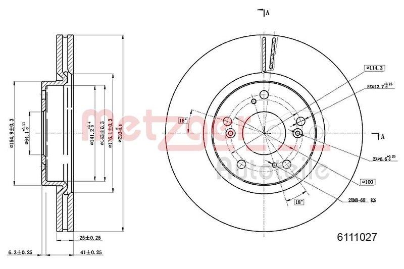METZGER 6111027 Bremsscheibe Lack/Ks f&uuml;r HONDA VA links/rechts