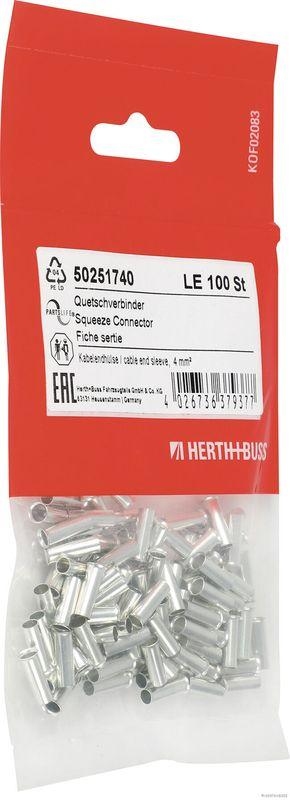HERTH+BUSS 50251740 Quetschverbinder Kabelendhülse, 4 mm², DIN 46228