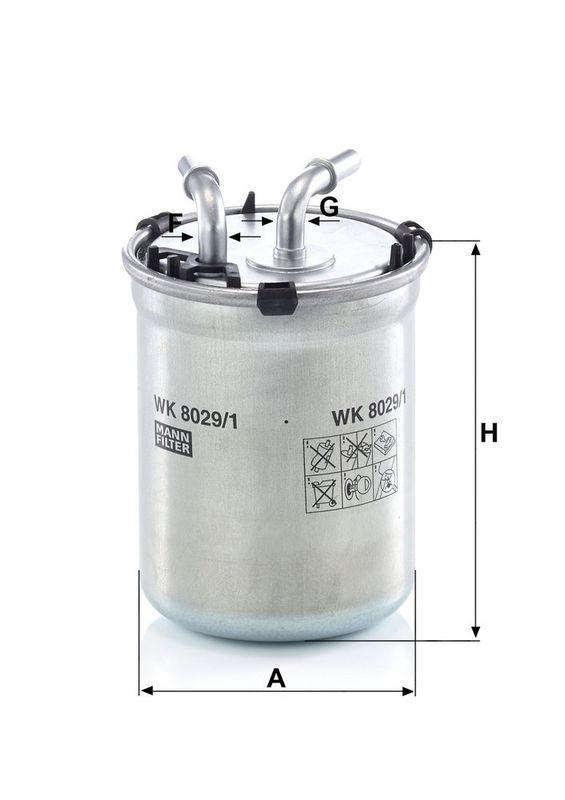 MANN-FILTER WK 8029/1 Kraftstoffilter f&uuml;r VW