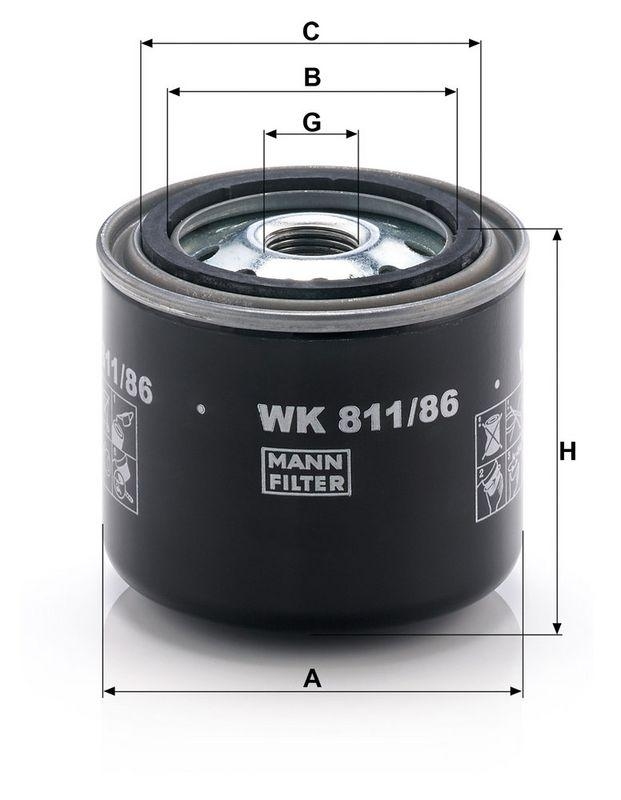 MANN-FILTER WK 811/86 Kraftstoffilter f&uuml;r Toyota