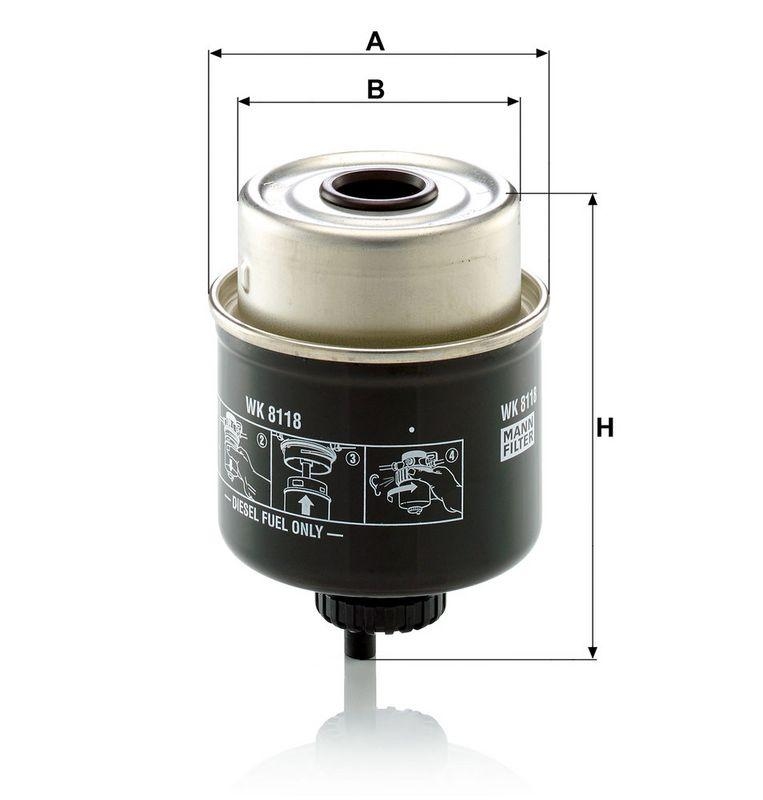 MANN-FILTER WK 8118 Kraftstoffilter f&uuml;r John Deere