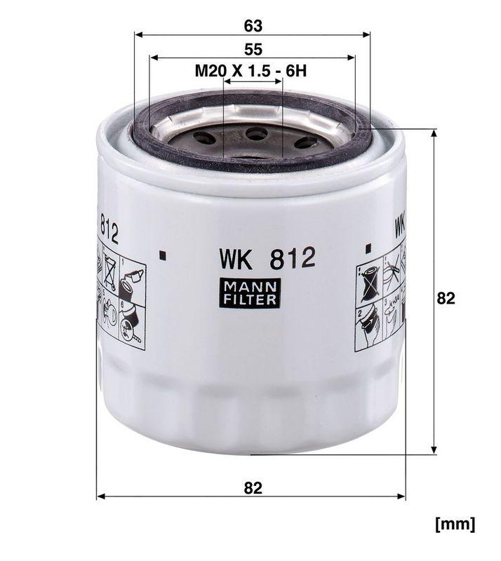 MANN-FILTER WK 812 Kraftstoffilter f&uuml;r Daihatsu