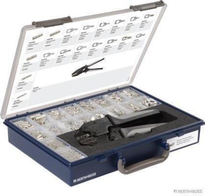 HERTH+BUSS 54254120 Sortiment, Quetschverbinder Inhalt: 290 Verbinder + Crimpzange