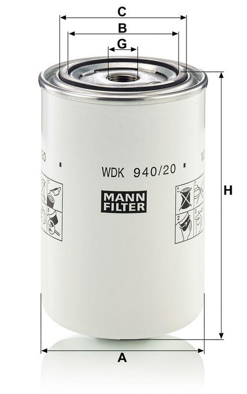 MANN-FILTER WDK 940/20 Kraftstoffilter f&uuml;r Deutz/Fahr/KHD