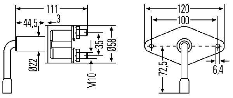 HELLA 6EK 001 559-011 Hauptschalter, Batterie 24V, Drehbet&auml;tigung