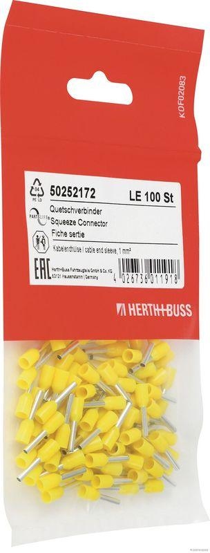 HERTH+BUSS 50252172 Quetschverbinder Kabelendh&uuml;lse, 1 mm&sup2;, gelb