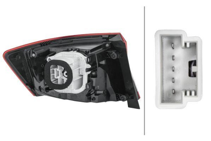 HELLA 9EL 354 856-021 Heckleuchte rechts Hybrid SKODA