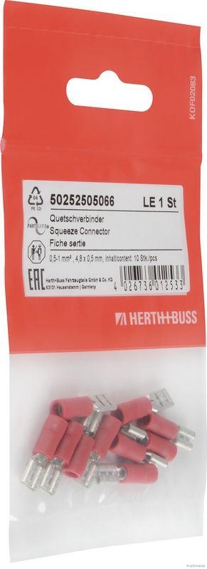 HERTH+BUSS 50252505066 Quetschverbinder 0,5 - 1 mm&sup2;, 4,8 x 0,5 mm, DIN 46245, 10 St&uuml;ck