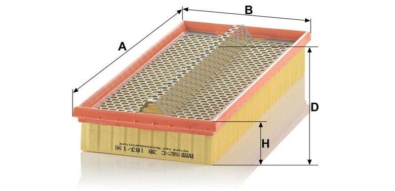 MANN-FILTER C 38 163/1 Luftfilter f&uuml;r Mercedes-Benz