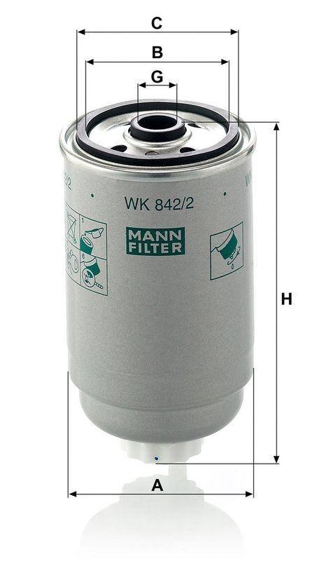 MANN-FILTER WK 842/2 Kraftstoffilter f&uuml;r Iveco Irisbus