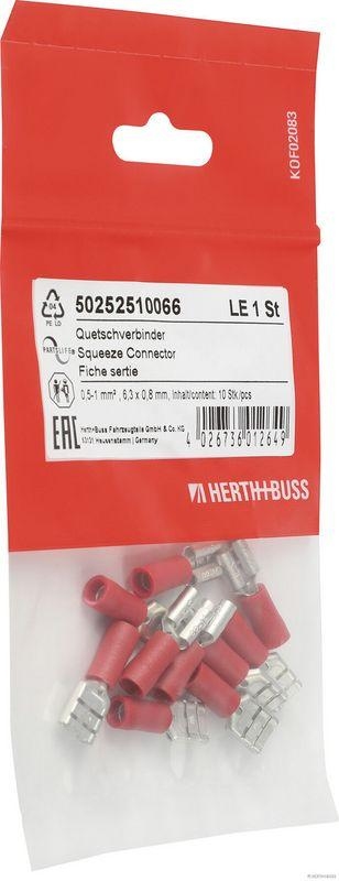 HERTH+BUSS 50252510066 Quetschverbinder 0,5 - 1 mm&sup2;, 6,3 x 0,8 mm, DIN 46245, 10 St&uuml;ck