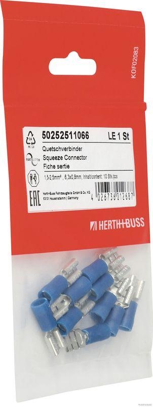 HERTH+BUSS 50252511066 Quetschverbinder 1,5 - 2,5 mm², 6,3 x 0,8 mm, DIN 46245, 10 Stk.