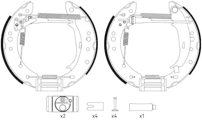 HELLA 8DB 355 022-931 Bremsbackensatz für MITSU./SMART