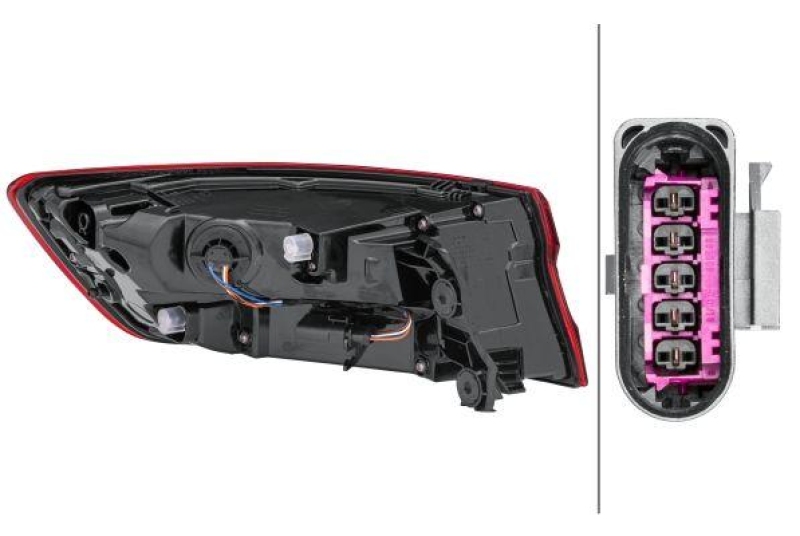 HELLA 2SD 012 246-181 Heckleuchte rechts LED AUDI