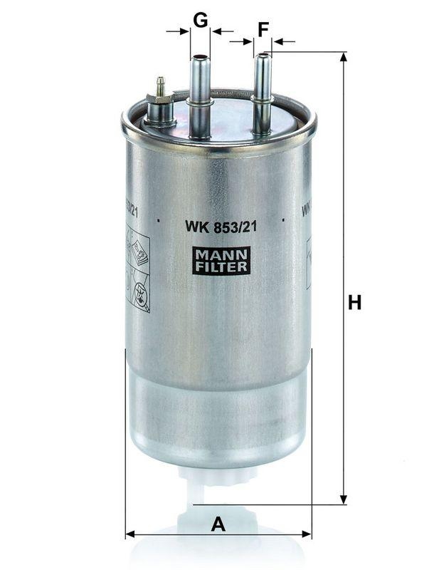 MANN-FILTER WK 853/21 Kraftstoffilter f&uuml;r Fiat Gruppe