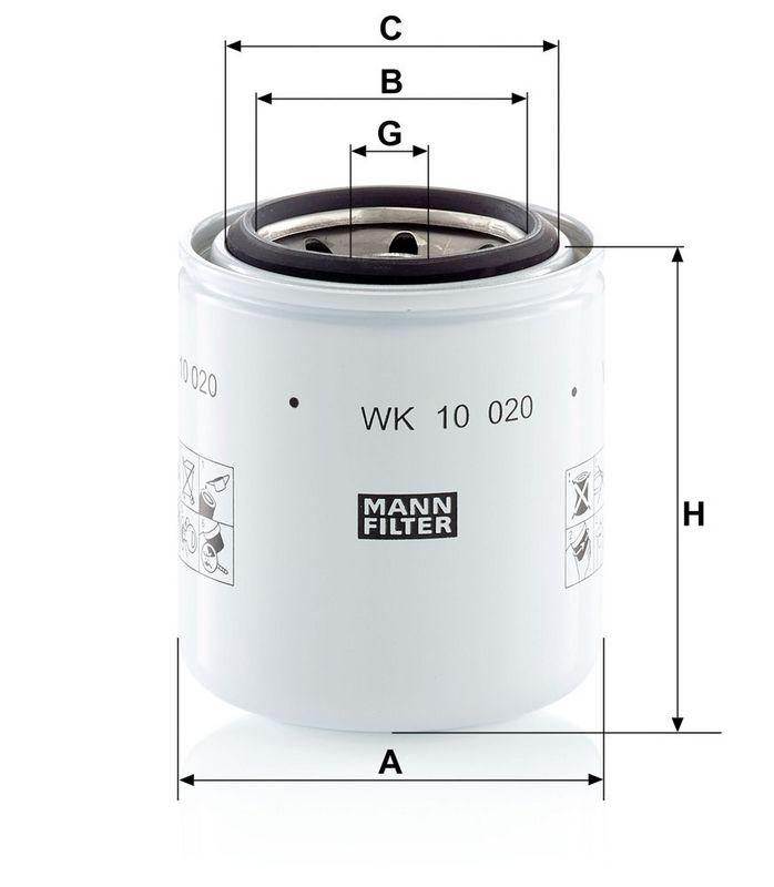 MANN-FILTER WK 10 020 Kraftstoffilter f&uuml;r Caterpillar