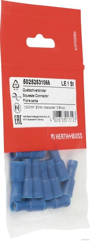 HERTH+BUSS 50252531066 Quetschverbinder 1,5 - 2,5 mm&sup2;, &Oslash; 5 mm, DIN 46245, 10 St&uuml;ck