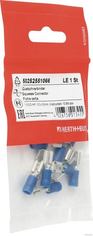 HERTH+BUSS 50252551066 Quetschverbinder 1,5 - 2,5 mm², 6,3 x 0,8 mm, DIN 46245, 10 Stück