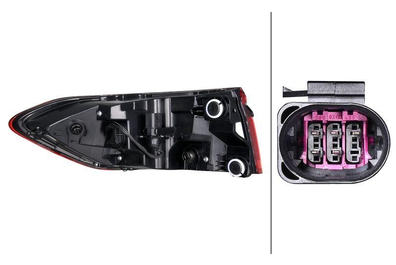 HELLA 2SD 013 095-661 Heckleuchte rechts LED AUDI
