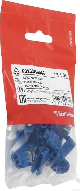 HERTH+BUSS 50252569066 Leitungsverbinder 0,75 - 2,5 mm&sup2;, Abzweigverbinder, blau, Inhalt 10 St&uuml;ck
