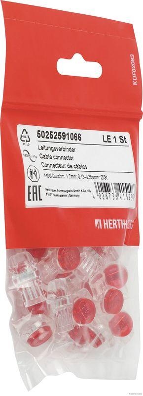 HERTH+BUSS 50252591066 Leitungsverbinder bis Kabel-&Oslash; 1,7mm, 0,13-0,35 mm&sup2;, 25 St&uuml;ck
