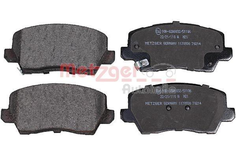 METZGER 1170930 Bremsbelagsatz, Scheibenbremse WVA 22 904