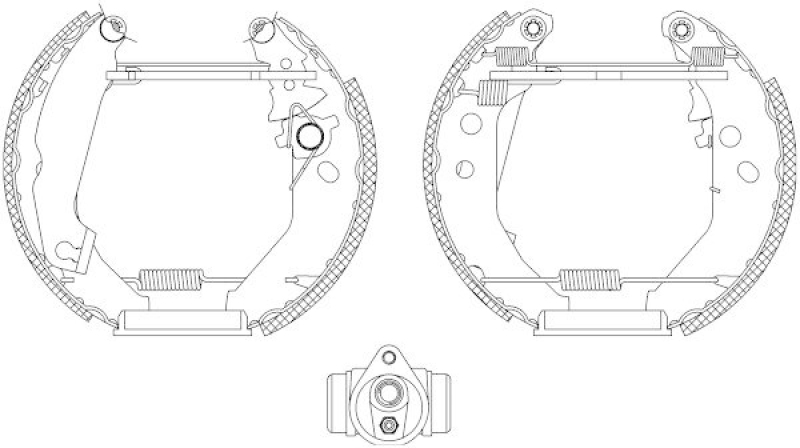 HELLA 8DB 355 003-781 Bremsbackensatz für FORD