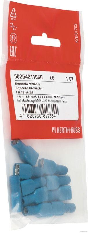 HERTH+BUSS 50254211066 Quetschverbinder 1,5 - 2,5 mm&sup2;, 6,3 x 0,8 mm, 10 Stk/pcs