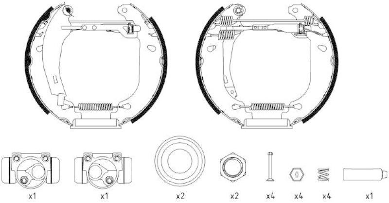 HELLA 8DB 355 003-911 Bremsbackensatz f&uuml;r P.S.A