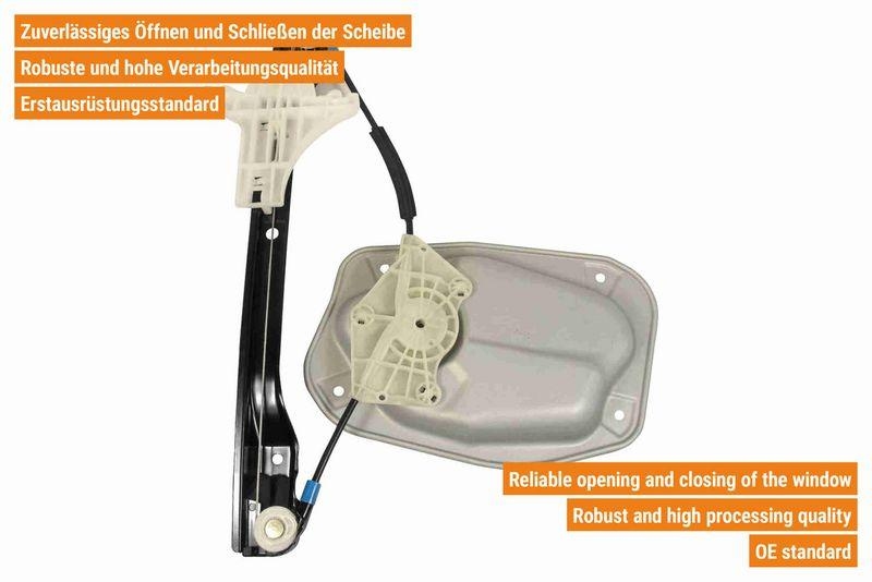 VAICO V10-9832 Fensterheber mit Tr&auml;gerplatte hinten rechts f&uuml;r VW