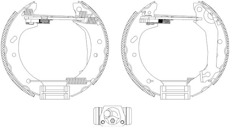 HELLA 8DB 355 004-081 Bremsbackensatz für FORD
