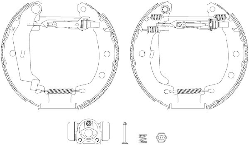 HELLA 8DB 355 004-261 Bremsbackensatz f&uuml;r RENAULT