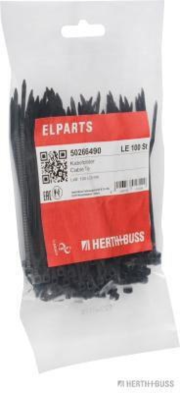HERTH+BUSS 50266490 Kabelbinder 2,5 x 100 mm, PA 6.6