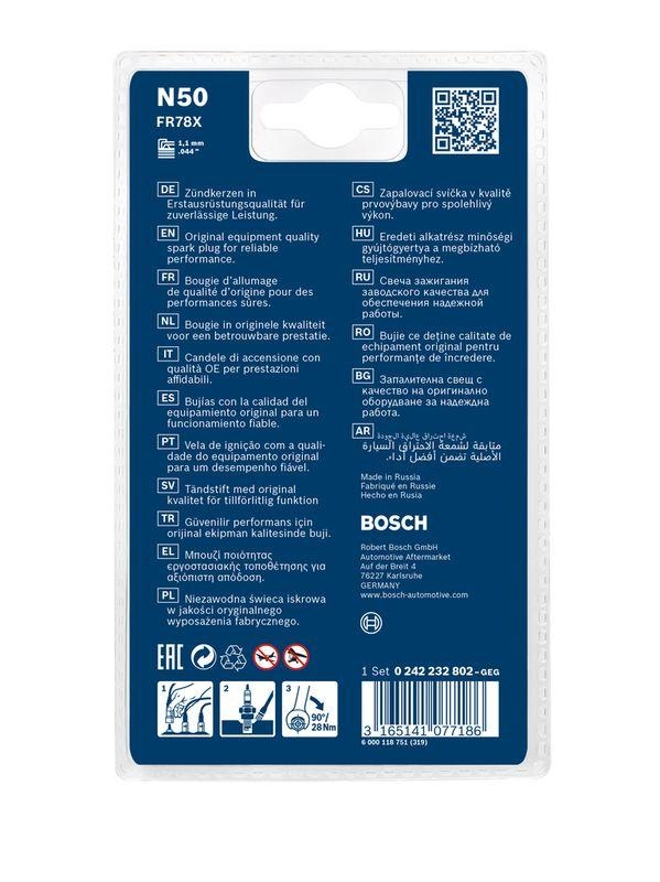 4x BOSCH 0 242 232 802 Zündkerze FR78X