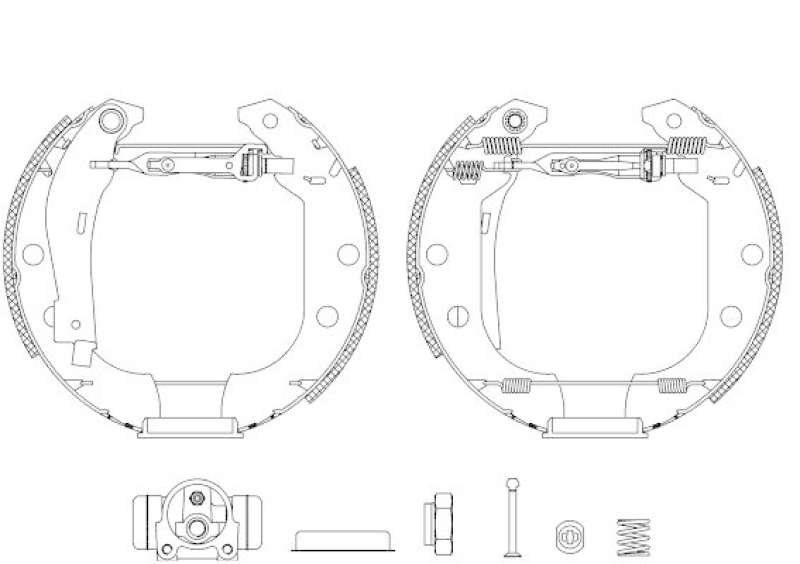 HELLA 8DB 355 004-551 Bremsbackensatz für PEUGEOT 306 (7E)