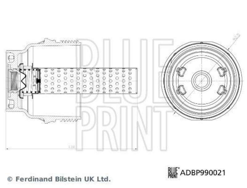 BLUE PRINT ADBP990021 Ölfilterdeckel für TOYOTA