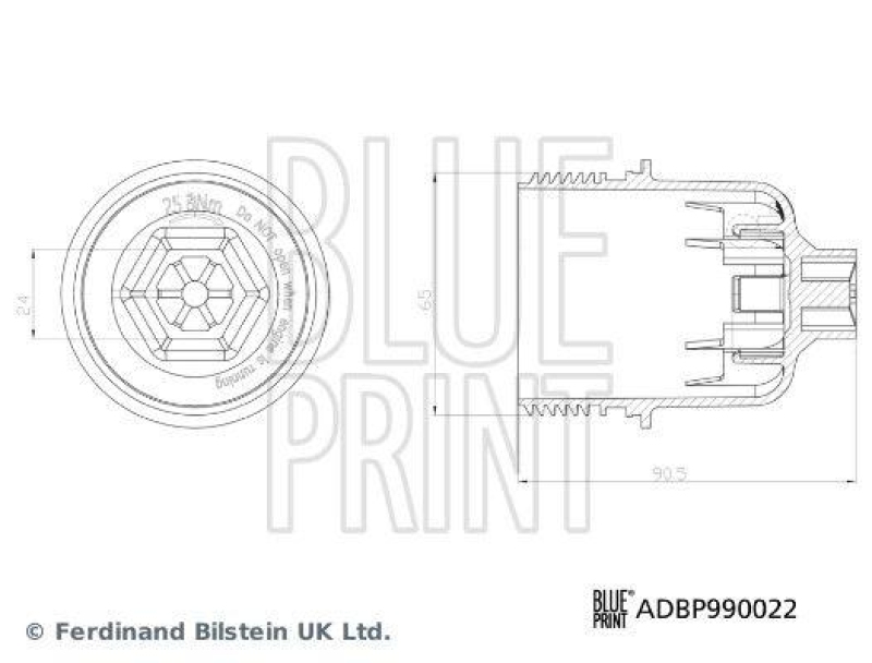BLUE PRINT ADBP990022 Ölfilterdeckel mit Dichtring für Chrysler