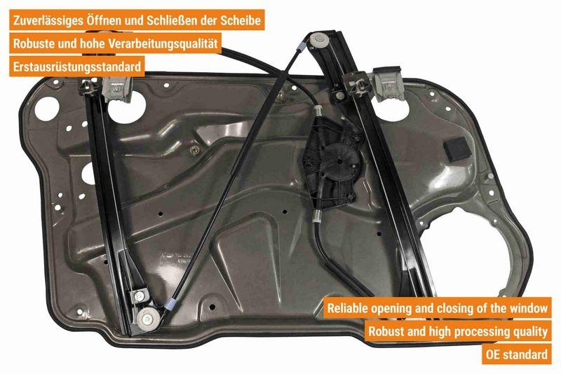 VAICO V10-6328 Fensterheber 4-T&uuml;rig, mit Tr&auml;gerplatte vorne rechts f&uuml;r VW