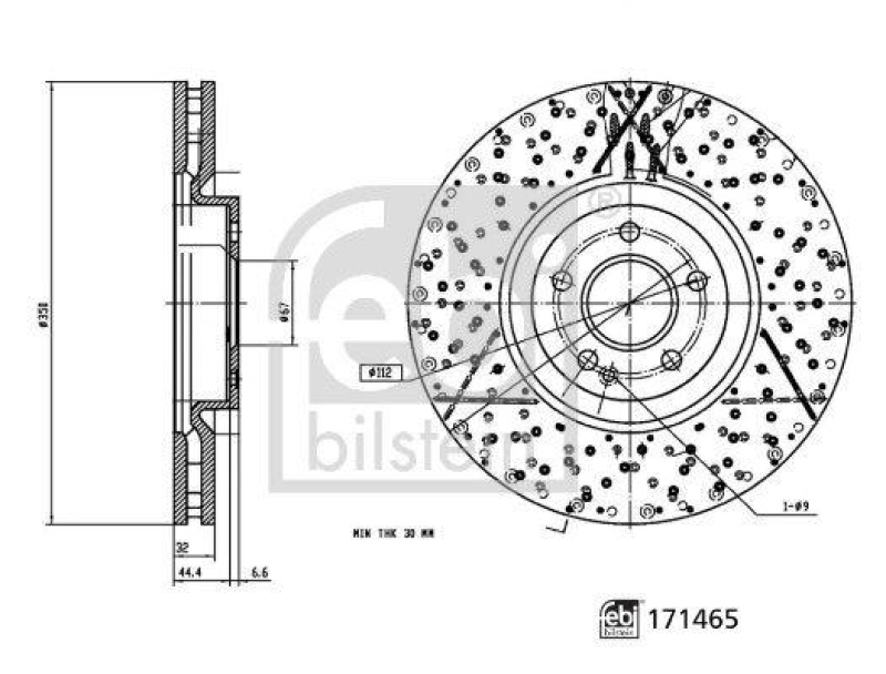 FEBI BILSTEIN 171465 Bremsscheibe f&uuml;r Mercedes-Benz