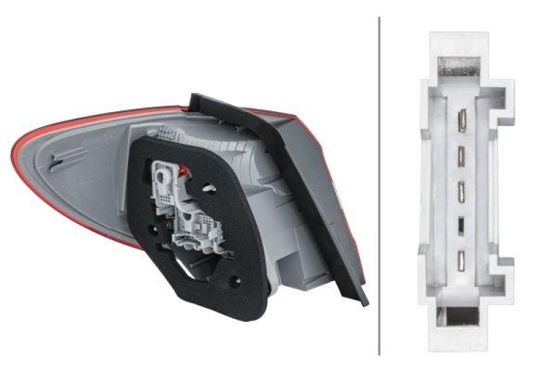 HELLA 2SD 354 872-061 Heckleuchte rechts Hybrid MB