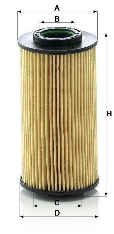 MANN-FILTER HU 712/10 x &Ouml;lfilter f&uuml;r Hyundai