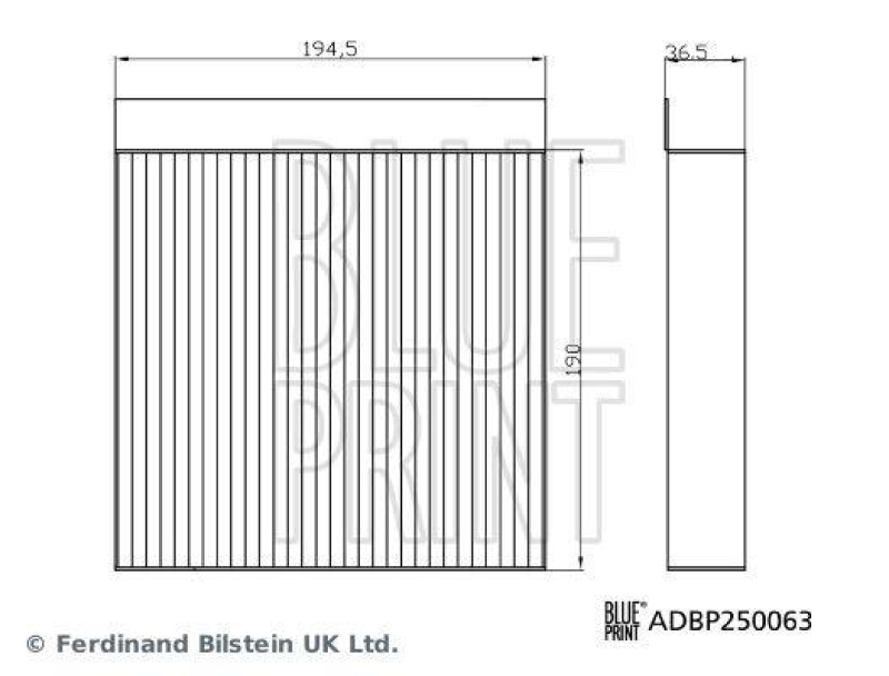 BLUE PRINT ADBP250063 Innenraumfilter f&uuml;r MG